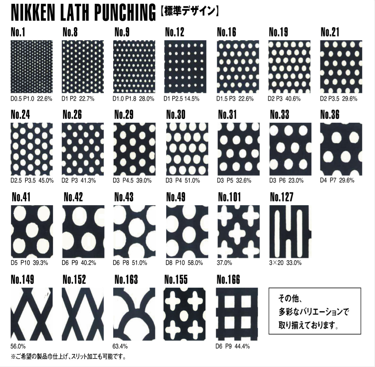 NKプラステック パンチング 標準デザイン